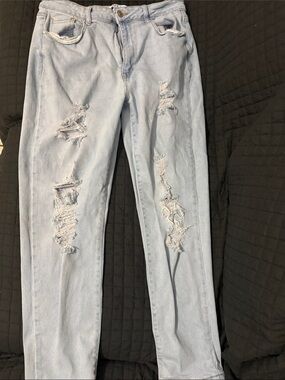 Wax Jean Light Blue Skinny Ripped Jeans